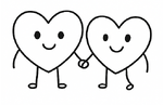 2 hearts holding hands